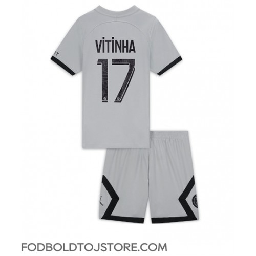 Paris Saint-Germain Vitinha Ferreira #17 Udebanesæt Børn 2022-23 Kortærmet (+ Korte bukser)